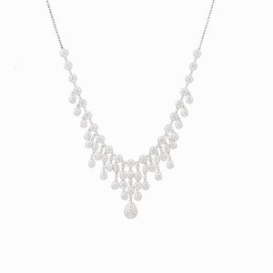 Tiesh Cocktail Necklace with Diamonds 18kt White Gold